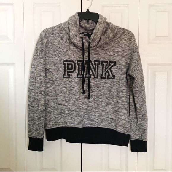 PINK Victoria's Secret Tops - PINK VICTORIA’S SECRET Cowl Neck Sweatshirt S